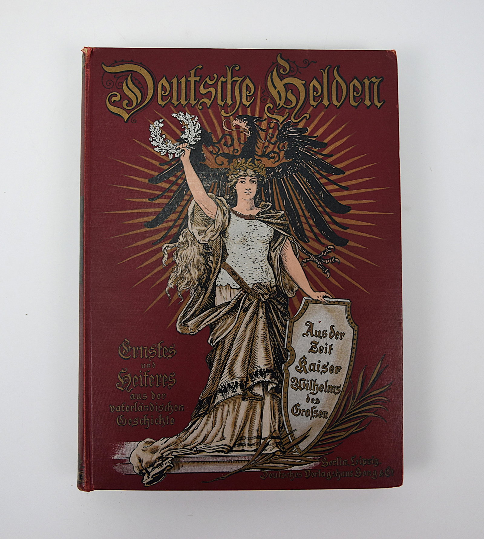 RARE ANTIQUE HISTORICAL MILITARY GERMAN BOOK TITLED "Deutsche Helden aus der Zeit Kaiser Whilhemes (1 of 16)
