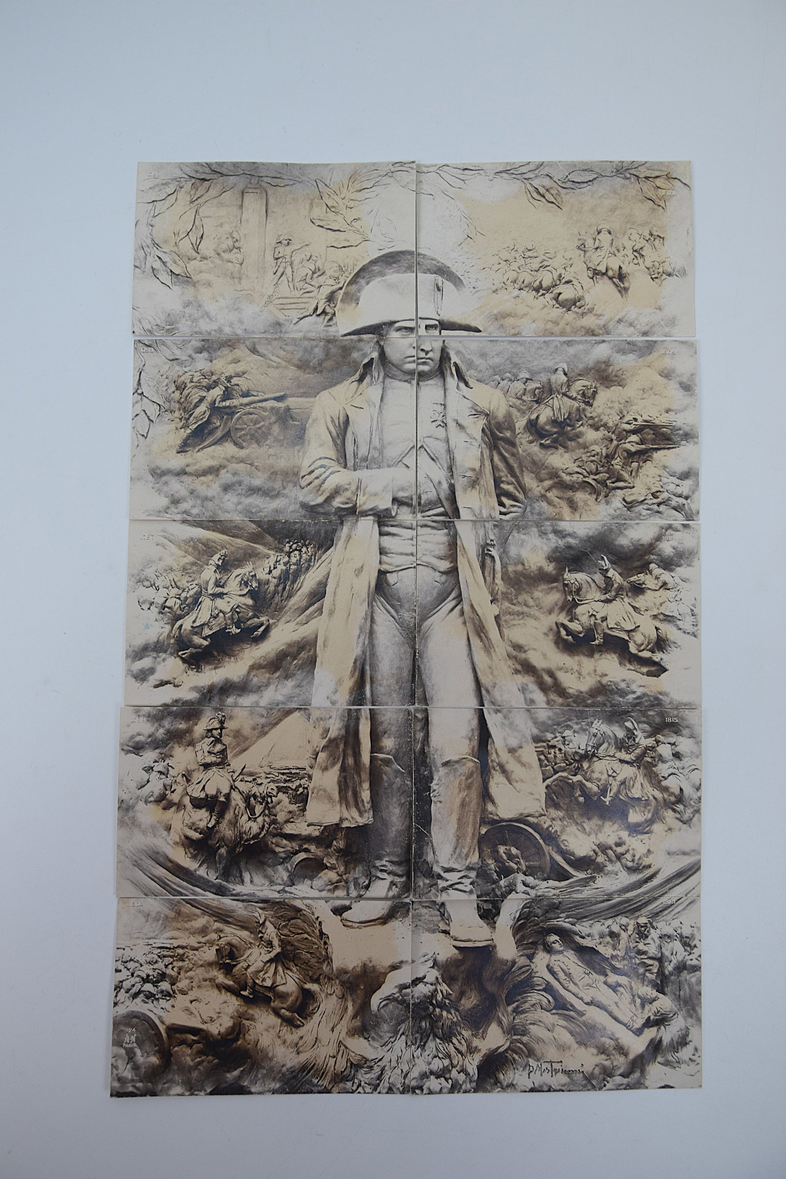 ANTIQUE SET OF 10 "METAMORPHIC" POSTCARD OF NAPOLEON BONOPARTE, C.1910 (1 of 5)