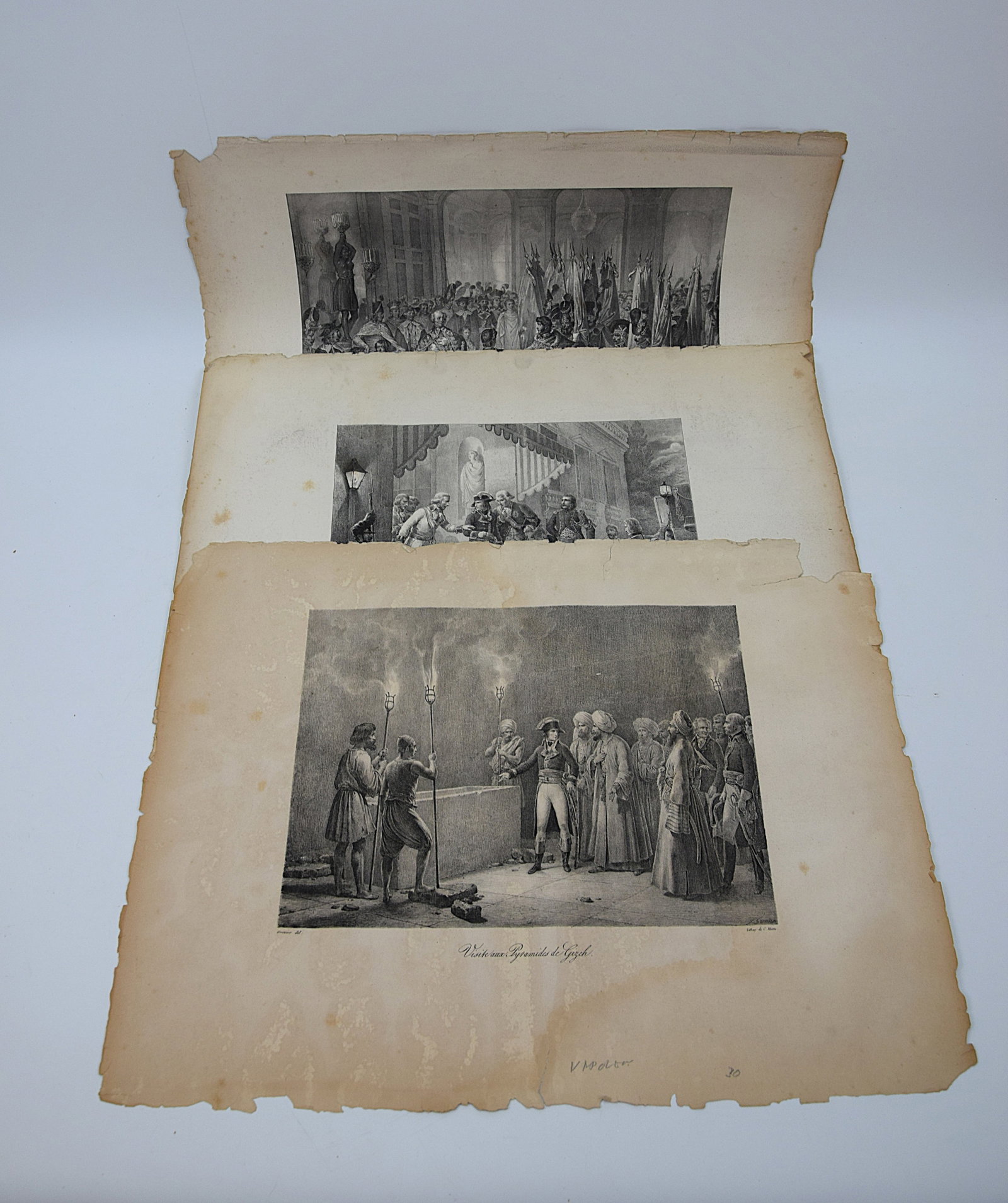 LOT OF 3 ANTIQUE MILITARY/HISTORICAL ENGRAVINGS/PRINT/LITHOGRAPHS NAPOLEONIC ERA, 19th CENTURY (1 of 13)