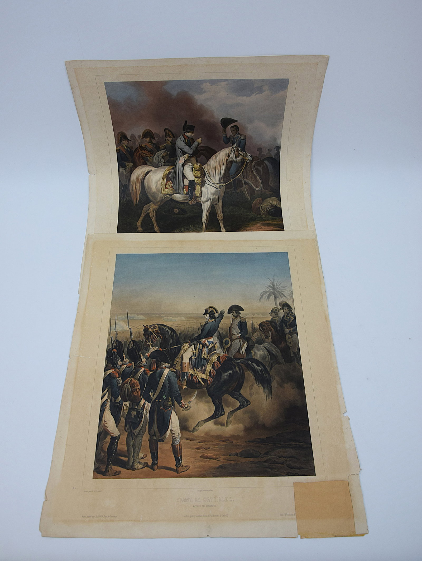 LOT OF 2 ANTIQUE MILITARY/HISTORICAL ENGRAVINGS/PRINT/LITHOGRAPHS NAPOLEONIC ERA, 19th CENTURY (1 of 10)