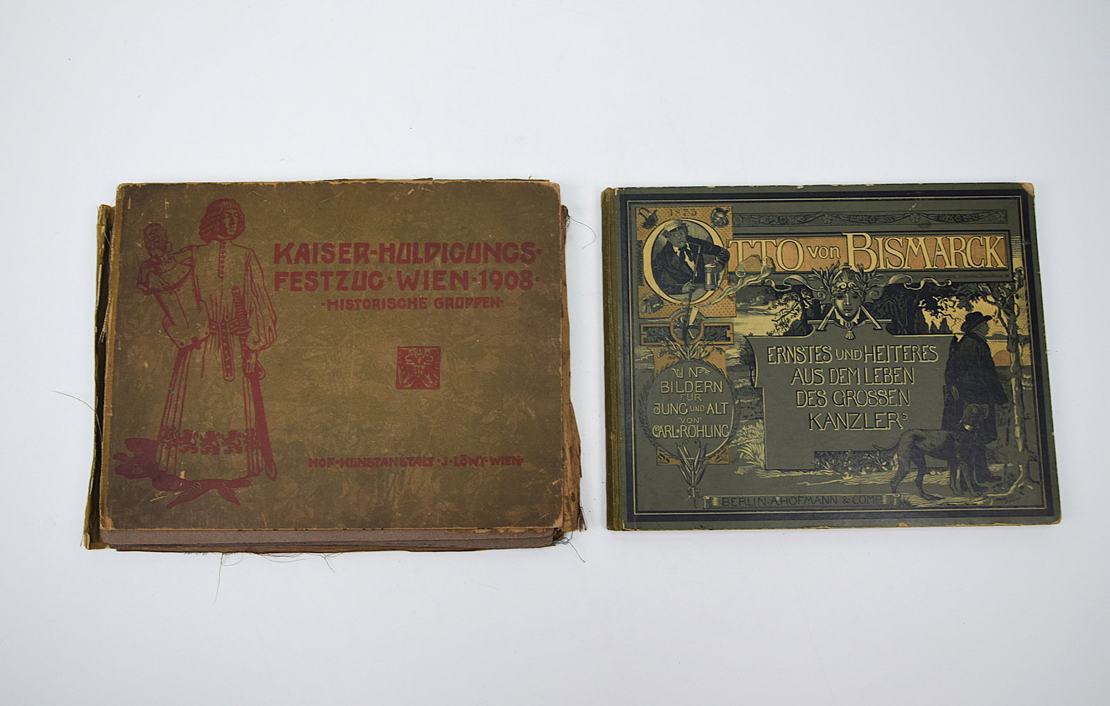 KAISER-HULDIGUNGS FESTZUG WIEN 1908 PHOTOGRAPHIC ALBUM AND OTTO VON BISMARCK ILLUSTRATED VOLUME (1 of 11)