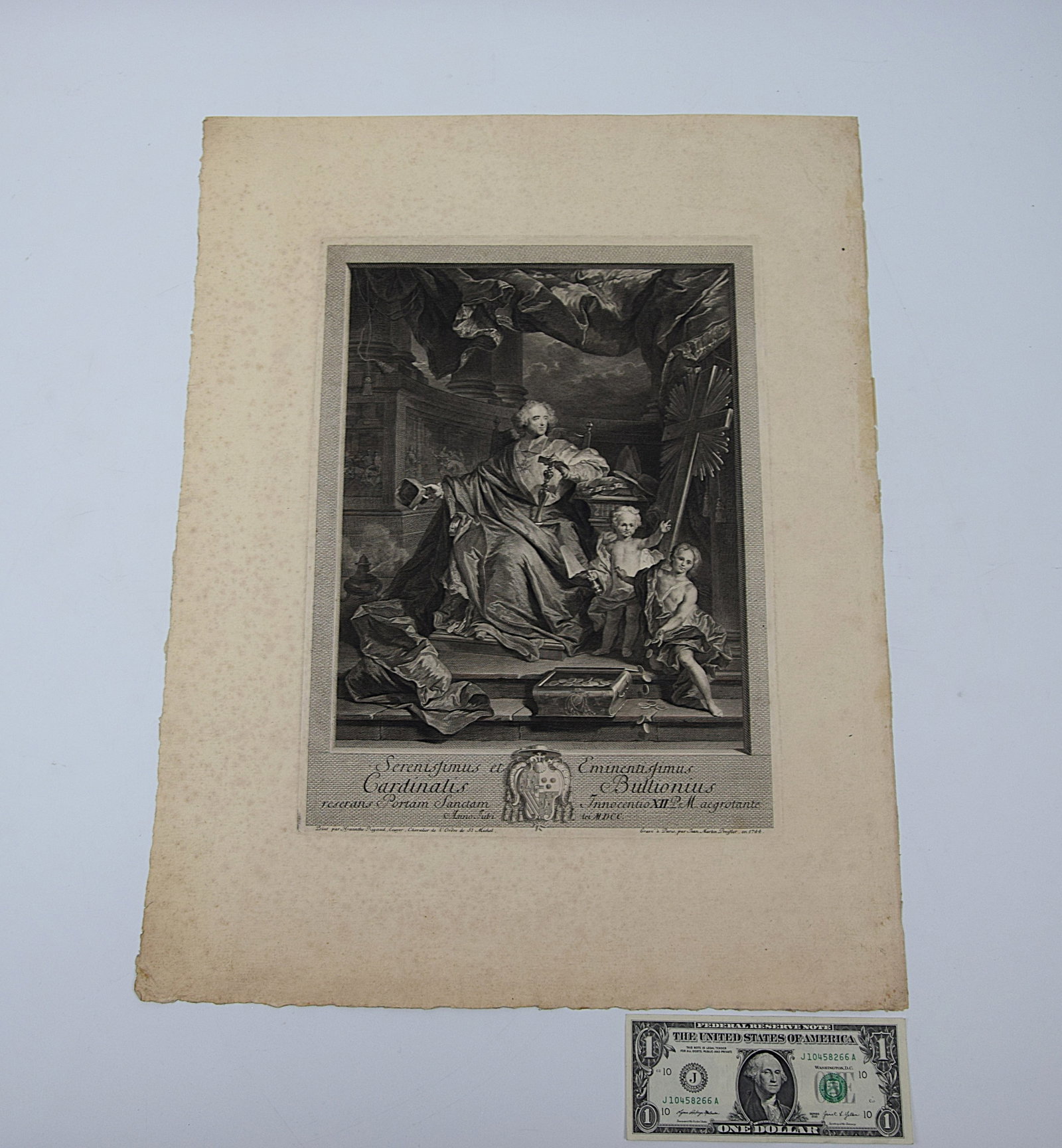 18TH CENTURY FRENCH ENGRAVING OF CARDINAL DE BOUILLON AFTER RIGAUD (1 of 8)