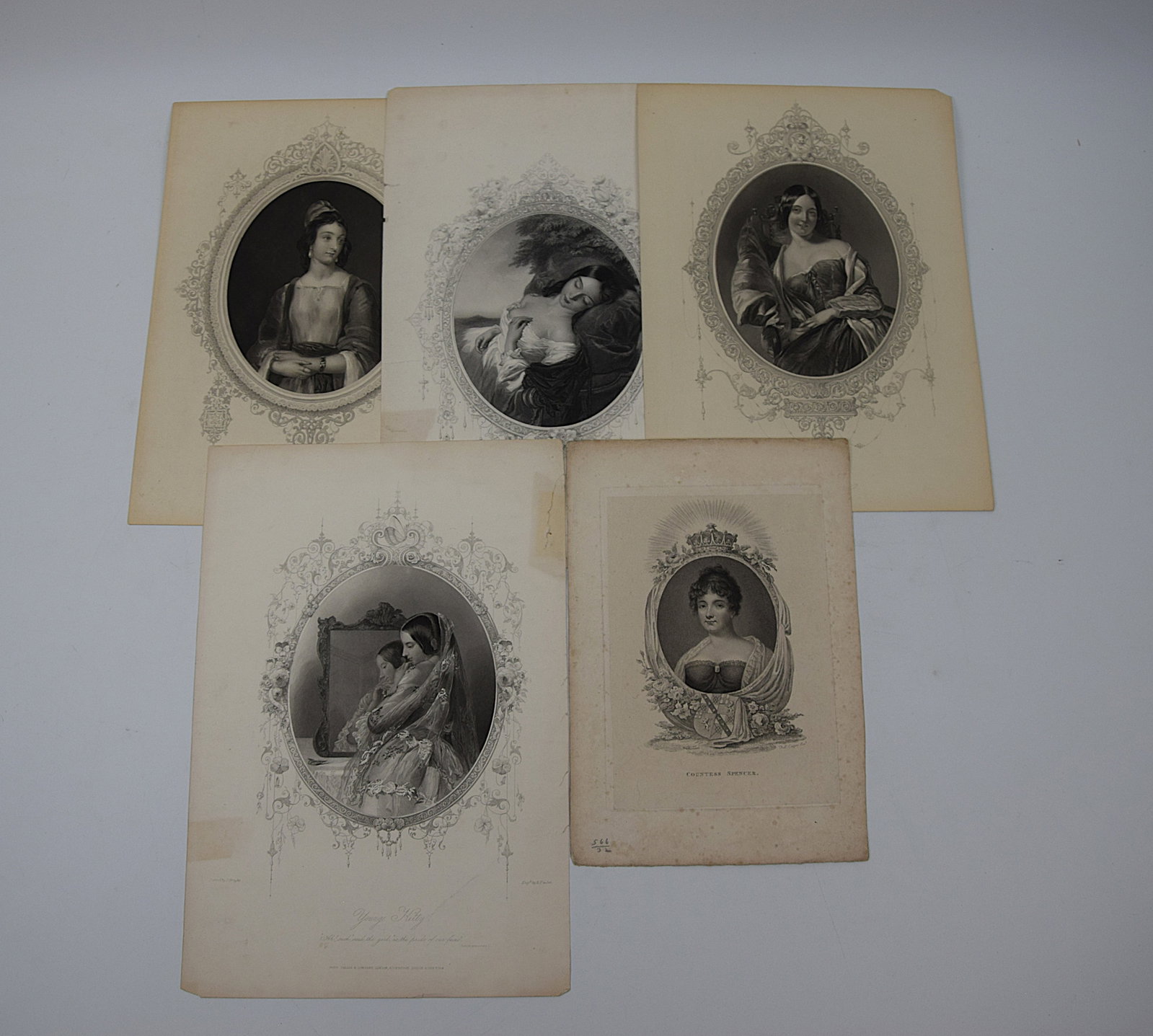 GROUP OF FIVE VICTORIAN STEEL ENGRAVED PORTRAIT PRINTS (1 of 16)