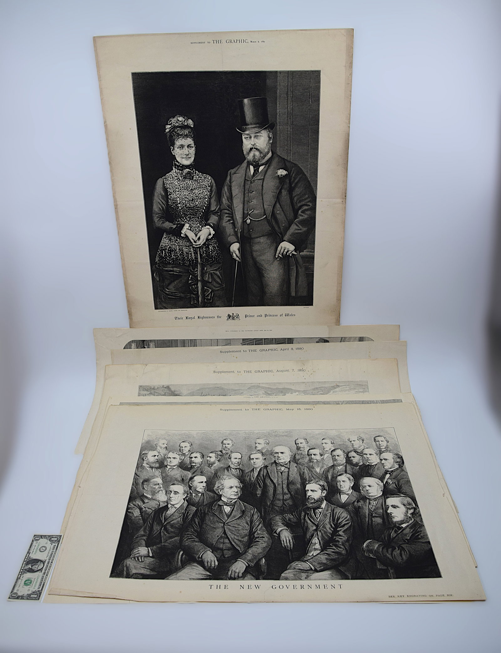 COLLECTION OF SIX ANTIQUE ENGRAVED AND ILLUSTRATED HISTORICAL AND ROYAL PRINTS (1 of 20)