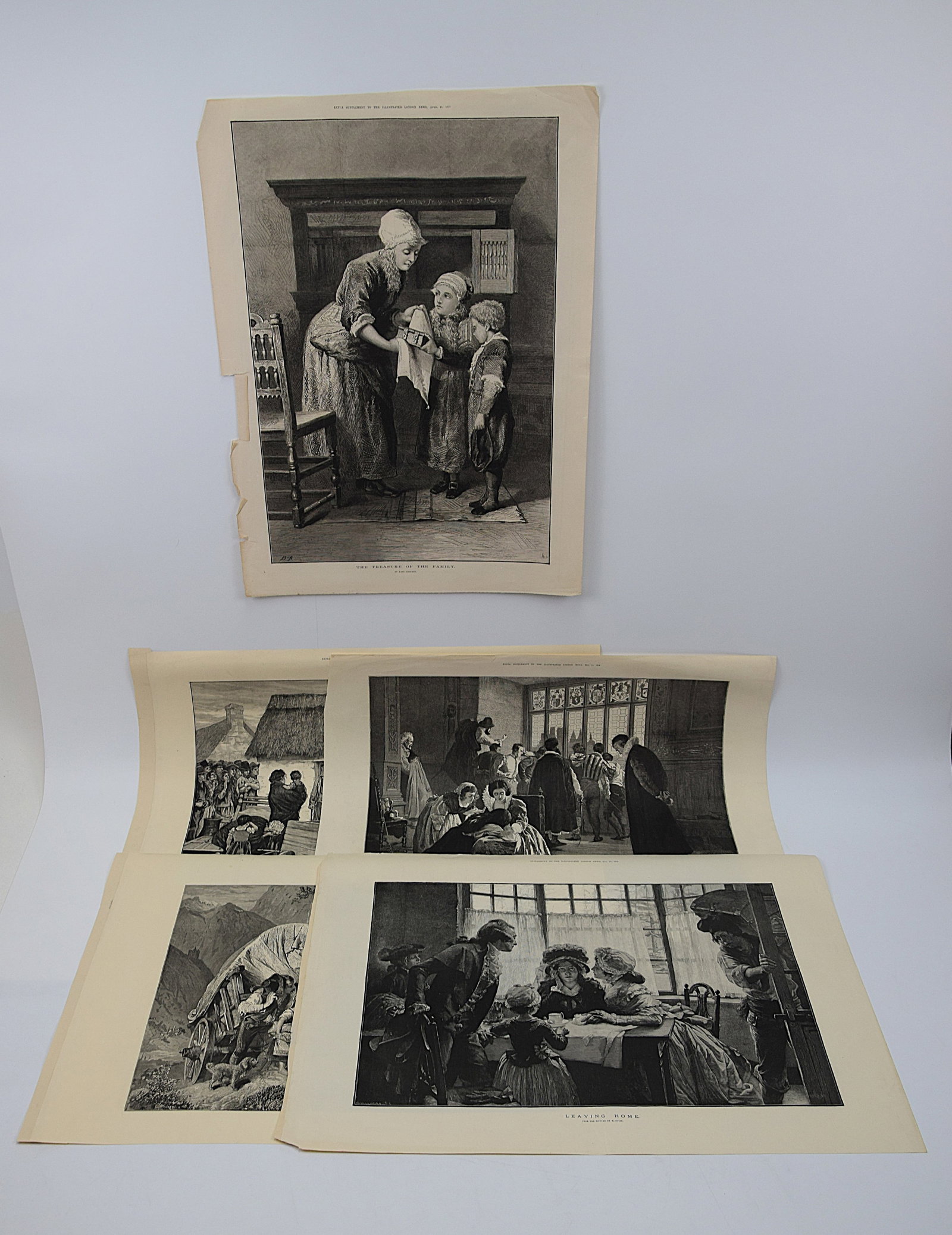 RARE FIVE ILLUSTRATED LONDON NEWS ENGRAVING GROUP VICTORIAN GENRE SCENES 19TH CENTURY COLLECTOR (1 of 20)