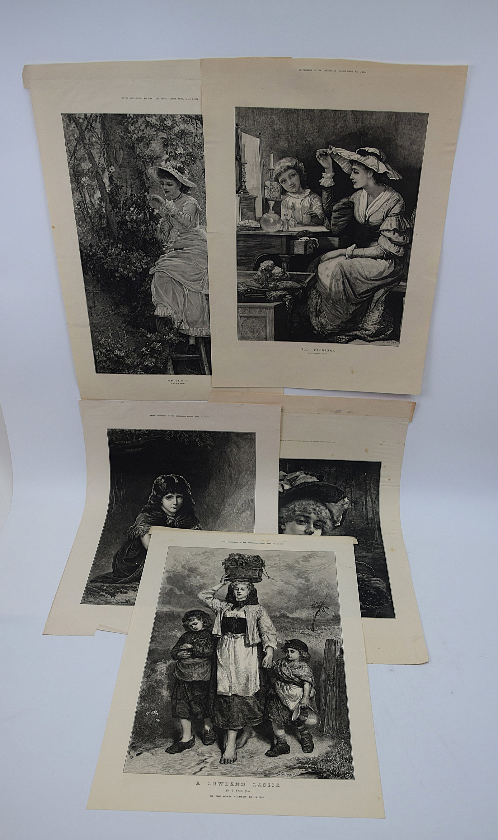 FINE FIVE VICTORIAN FIGURAL ENGRAVINGS FEMALE PORTRAITS & GENRE STUDIES 19TH CENTURY ILLUSTRATED (1 of 20)