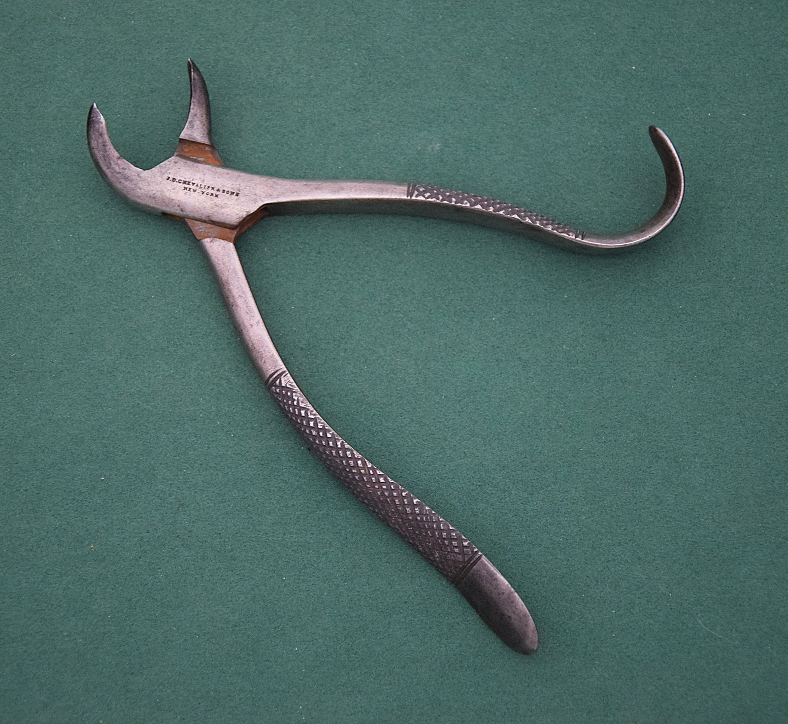 RARE CIVIL WAR EARA CHEVALIER & SONS DENTAL EXTRACTION FORCEPS NEW YORK 19TH CENTURY MEDICAL (1 of 6)