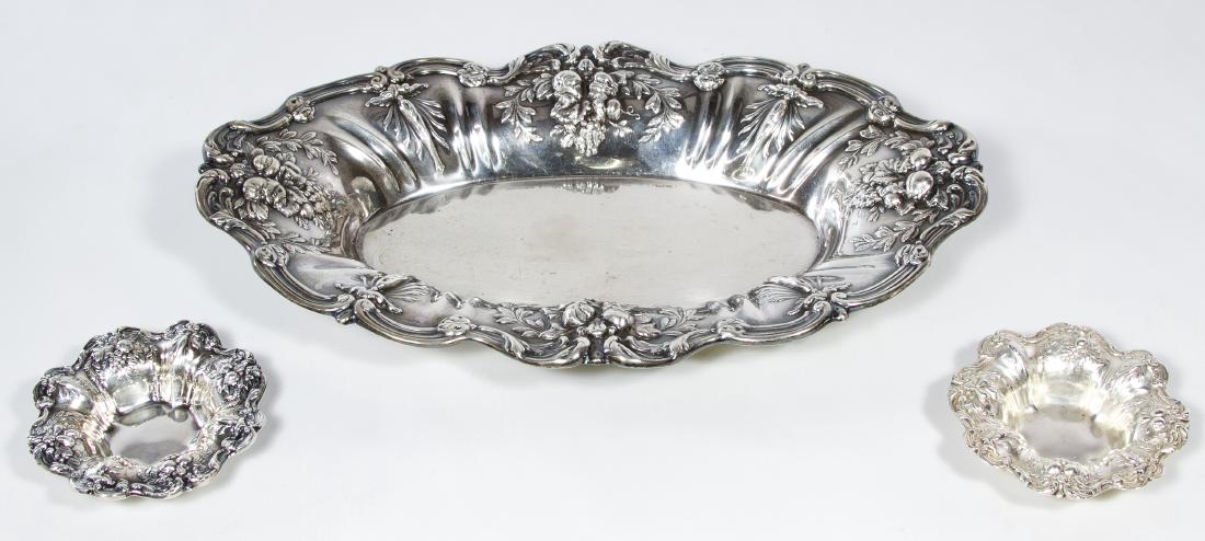 Reed & Barton 'Francis I' Sterling Silver Hollowware: Reed & Barton 'Francis I' Sterling Silver Hollowware Three items including two pattern #X569 nut dishes and one pattern #X568; all marked 'sterling' Width: 11.75 inches (bowl) Weight: 17.72 ozt. (tota