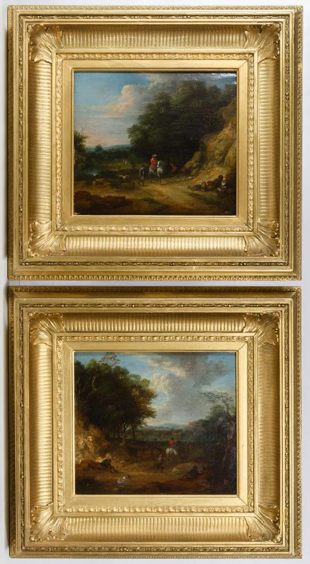 Karel Breydel (Flemish, 1678-1733) Oil on Wood Panel: Karel Breydel (Flemish, 1678-1733) Oil on Wood Panel Paintings Undated, one showing the back end of a white horse, signed lower right having an attached paper with writing en verso, the other showing