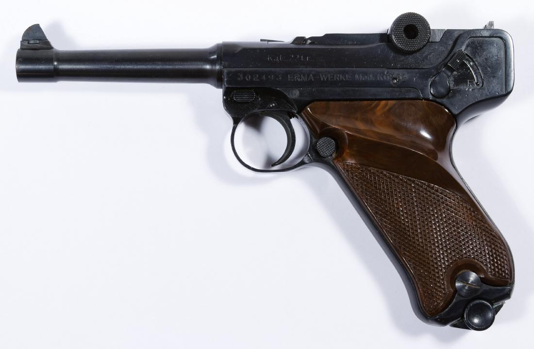 Erma-Werke Mod. KGP 69 Cal .22 LR Semi-Automatic Pistol: Erma-Werke Mod. KGP 69 Cal .22 LR Semi-Automatic Pistol (Serial #302493) Luger model KGP-69 is a toggle locked, blowback operated semi-automatic pistol with an 8-round magazine, blue steel with plasti