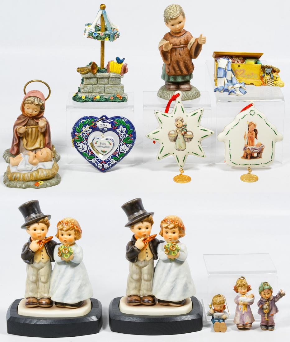 Hummel / Goebel Figurine Assortment: Hummel / Goebel Figurine Assortment Fourteen items including figurines and ornaments; together with a Hummel doll; all have original boxes Height: 21.00 inches (doll box) Category: Collectibles > Figu