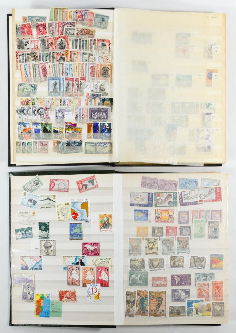 World and Map Theme Stamp Assortment: World and Map Theme Stamp Assortment Including one binder filled with stamps from Haiti, Japan, Mexico, Philippines, Romania, Vatican City; and another binder filled with map themed world stamps Categ