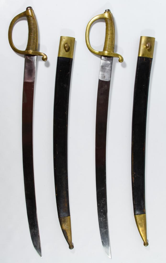 French Artillery Savers Swords: French Artillery Savers Swords c.1880, pair of 'CA' marked swords with brass handles and leather sheaths Length: 30.00 inches (both) Category: Military & Weapons > Post Civil War Shipping Status: Leon