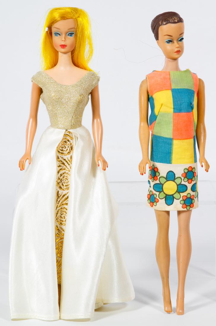 Mattel Color Magic and Fashion Queen Barbie Dolls: Mattel Color Magic and Fashion Queen Barbie Dolls Two items including a 1966 Golden Blonde Color Magic Barbie in untagged gown and a 1963 Fashion Queen Barbie in a Barbie / Francie tagged mod-style dr