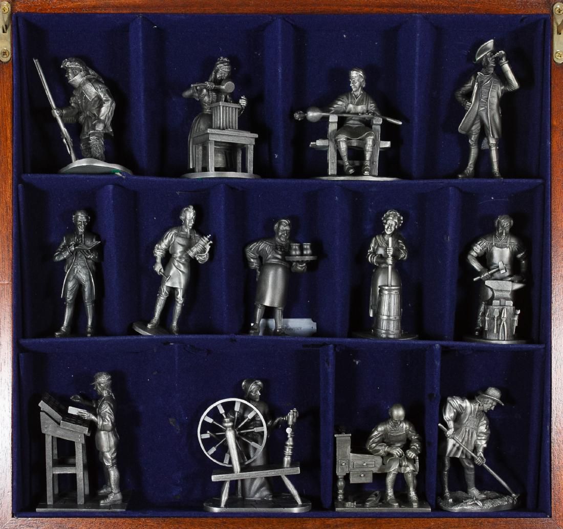 Franklin Mint 'Colonial People' Pewter Figurine Set