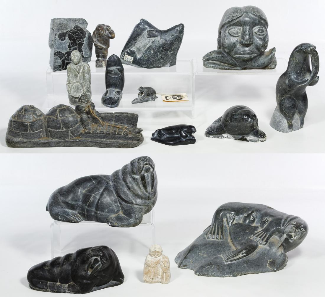 Inuit Carved Soap Stone Figurine Assortment (1 of 10)