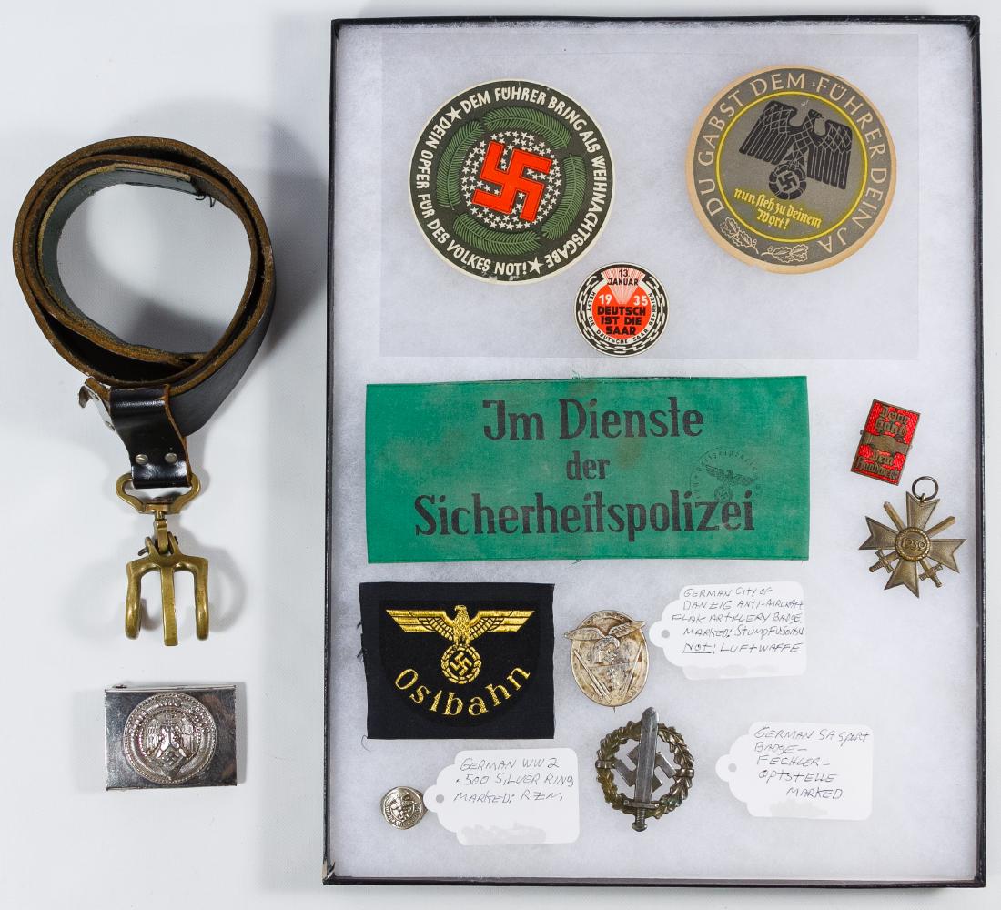World War II German Belt Buckle, Patch and Medal (1 of 1)