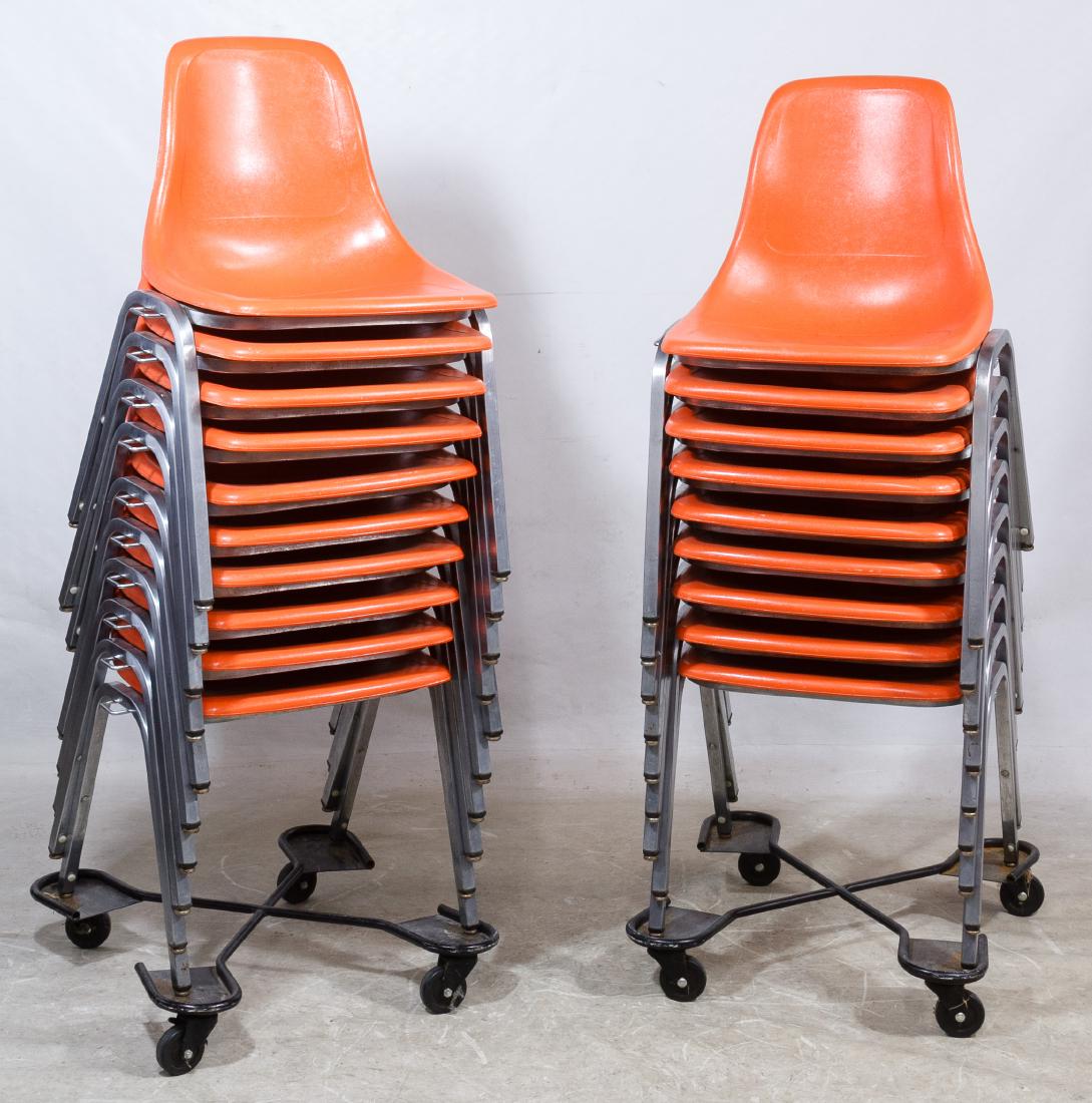 MCM Herman Miller Style Stacking Shell Chairs by Howell