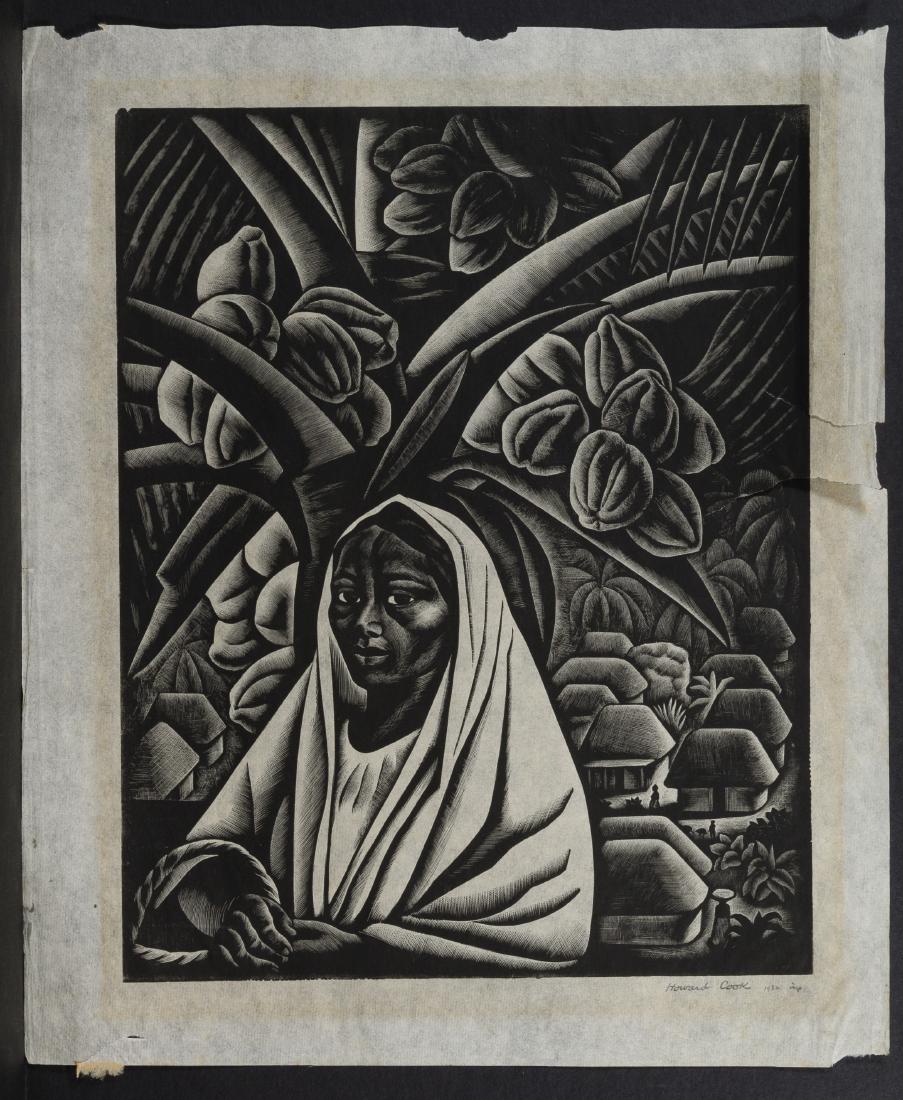 Howard Norton Cook (American, 1901-1980) Engraving: Howard Norton Cook (American, 1901-1980) Engraving 1932, signed lower right with artist name and 'IMP'; depicting a Mexican female; printed on onion skin style paper Height: 10.00 inches, Width: 8.00 