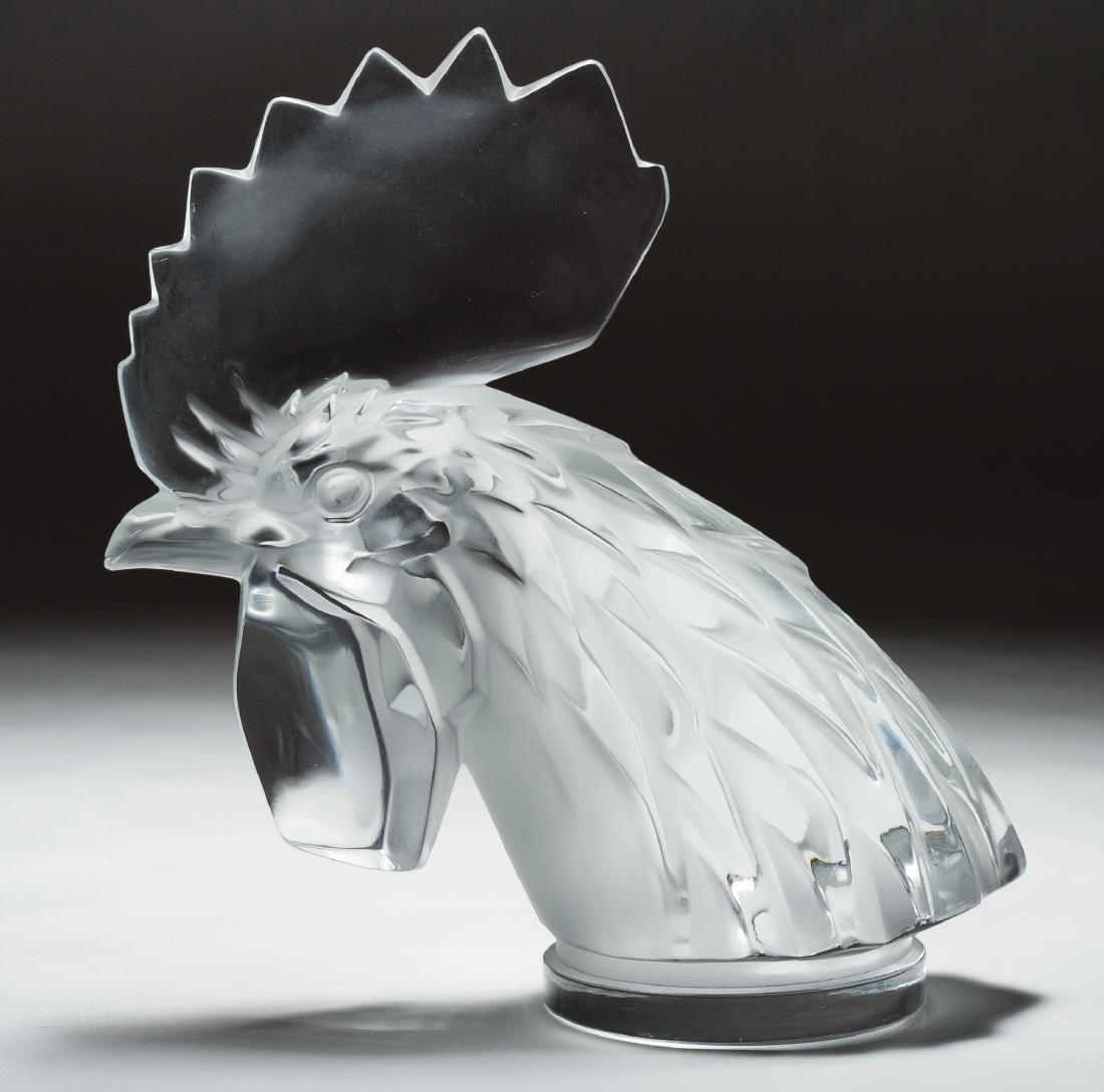 Lalique Crystal 'Tete de Coq' Rooster Head Figurine (1 of 3)