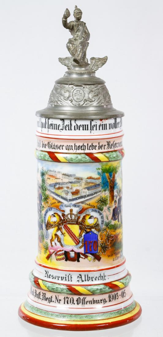 German Regimental Lithophane Half Liter Stein (1 of 5)