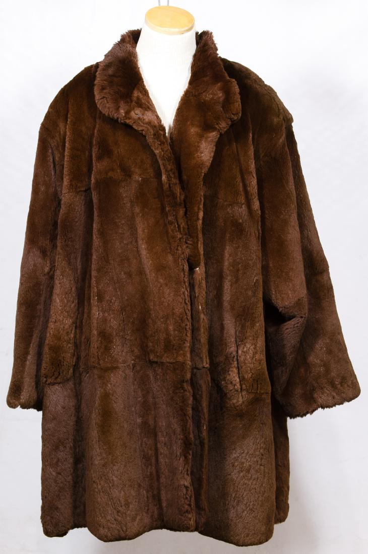 Brown Sheared Beaver Fur Coat by Carole Little (1 of 2)
