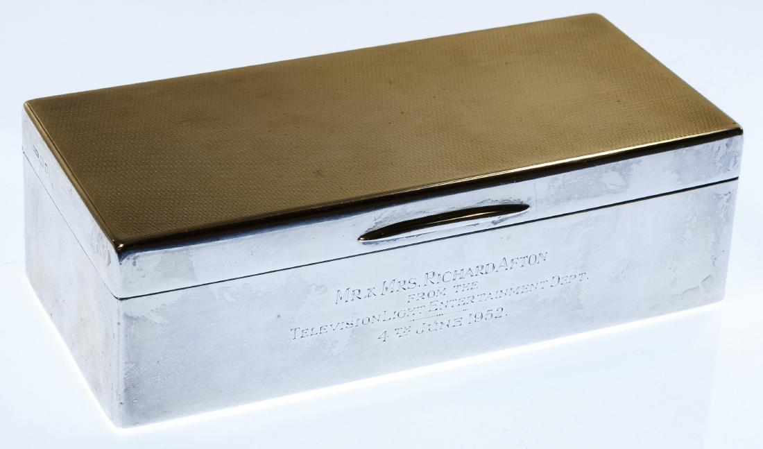 William Bruford & Son Sterling Silver Box: William Bruford & Son Sterling Silver Box Having wood lining; marked 'WB&S', lion passant and leopard head (London) Height: 2.25 inches, Width: 7.50 inches, Depth: 3.75 inches Weight: 18.74 ozt. (tota