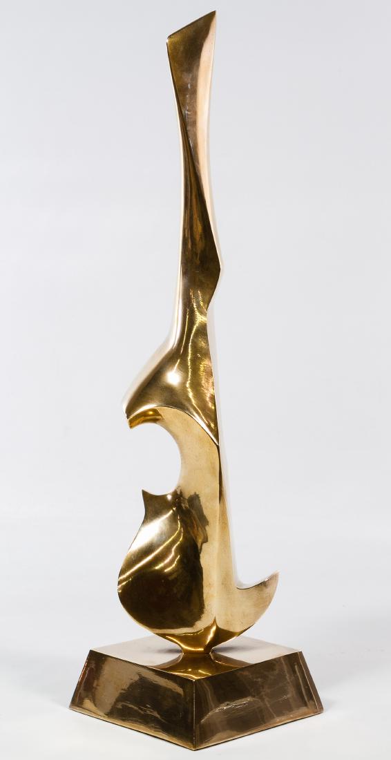 Leonardo Nierman (Mexican, b.1932) 'Music 21' Bronze: Leonardo Nierman (Mexican, b.1932) 'Music 21' Bronze Sculpture c.1970, incised signature, numbered II/V; including original paperwork and receipt Height: 23.00 inches, Width: 6.00 inches, Depth: 5.75 