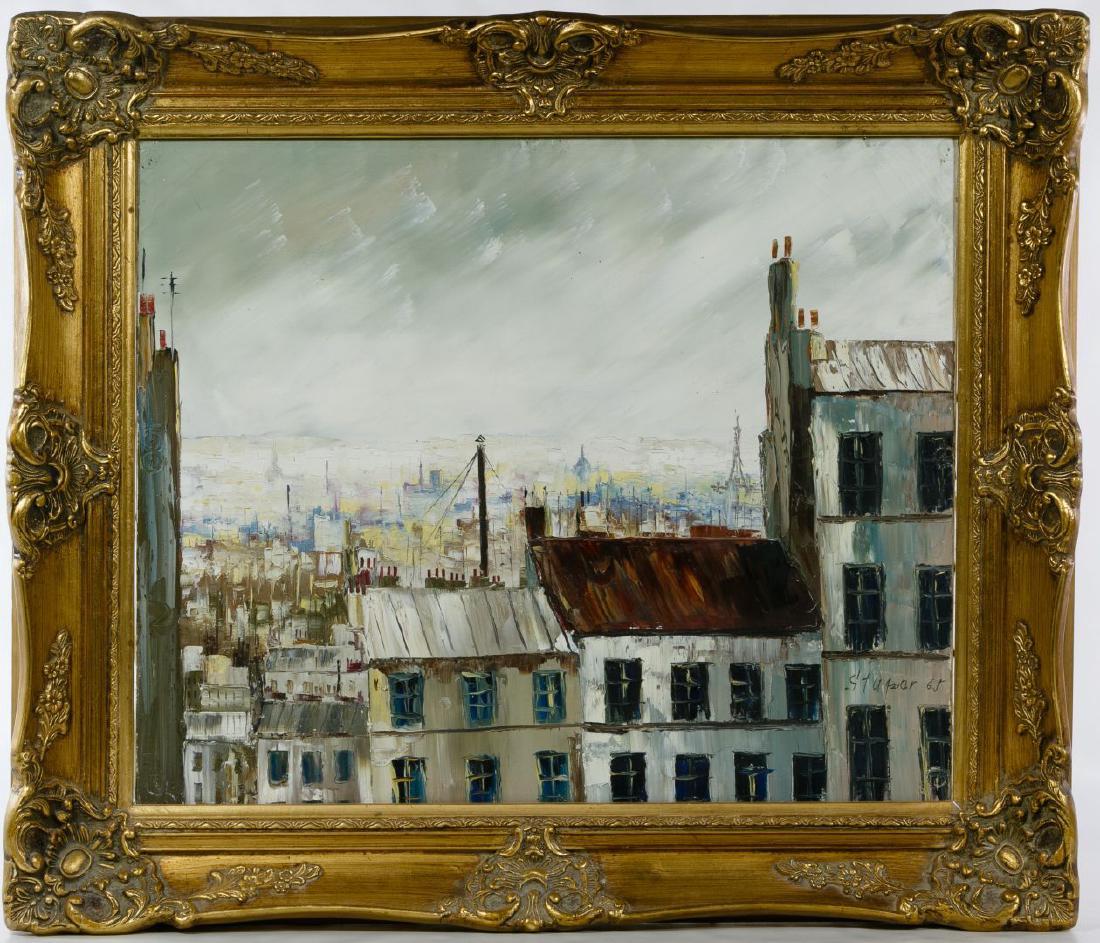 Marko Stupar (French, b.1936) Oil on Canvas: Marko Stupar (French, b.1936) Oil on Canvas 1965, signed lower right, depicting buildings in Paris Height: 18.00 inches, Width: 21.00 inches (canvas) Frame Size: 24.00 inches by 28.00 inches Category: