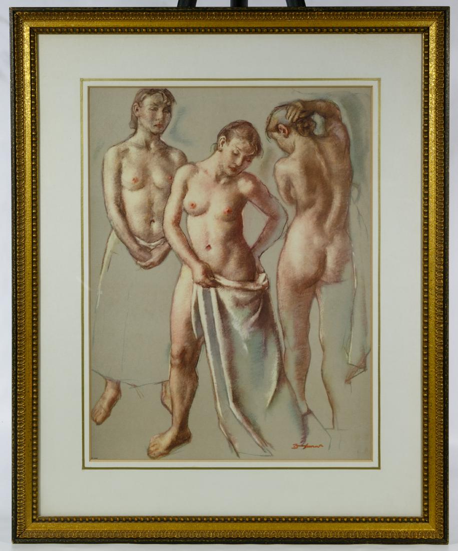 Robert Brackman (American, 1898-1980) 'Study - Morning: Robert Brackman (American, 1898-1980) 'Study - Morning Interlude' Print Undated, printed signature lower right, marked 'NYGS' lower left Height: 20.00 inches, Width: 15.00 inches (sight) Frame Size: 2