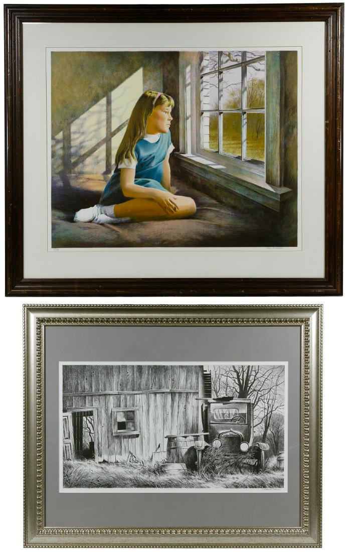 Robert W. Addison (American, 1924-1988) 'Betsy in the: Robert W. Addison (American, 1924-1988) 'Betsy in the Attic' Serigraph Undated, pencil signed lower right, numbered AP/50, depicting a young girl looking out the window; attached Merrill Chase COA; to