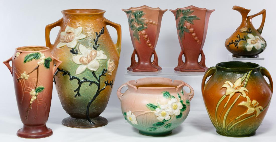 Roseville Pottery Vase Assortment Jan 21, 2018 Leonard Auction, Inc