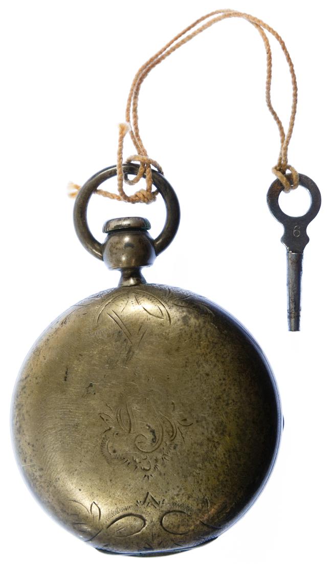 American Watch Coin Silver Hunter Case Pocket Watch: American Watch Coin Silver Hunter Case Pocket Watch PS Bartlett serial #705081 dating to 1873, key wind, key set on hub; engraved case marked coin silver inside cover; together with key Size: 18s Cate