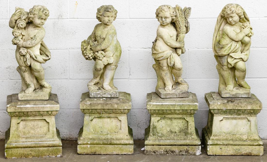 Concrete Four Season Cherub Garden Statues Apr 22, 2018 Leonard