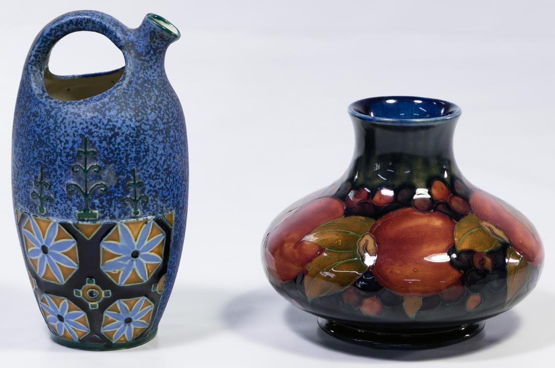 Moorcroft and Amphora Vases: Moorcroft and Amphora Vases Including a Moorcroft 'pomegranate' squat vase and an Amphora vase made in Czechoslovakia Height: 5.00 inches (Moorecroft vase) Category: Pottery & Porcelain > Other Porcel