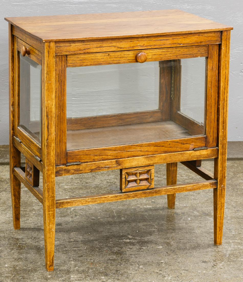 Mission Oak and Glass Display Case (1 of 3)