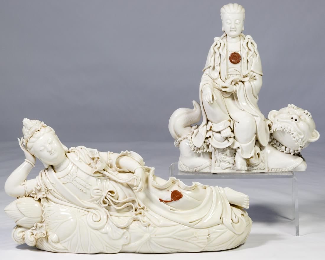 Asian Blanc de Chine Deity Statues (1 of 2)