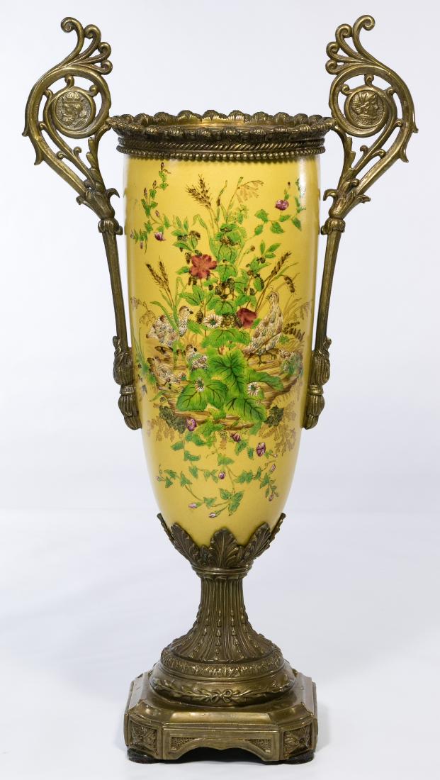 Metal Mounted Porcelain Urn (1 of 4)