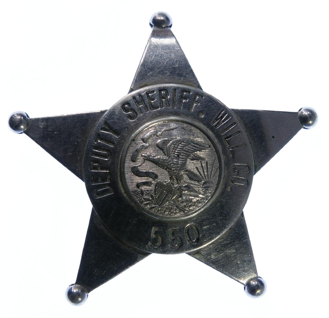 Will County Deputy Sheriff Badge: Will County Deputy Sheriff Badge Badge #550; manufactured by the C.M. Hanson Co. of Chicago Height: 2.50 inches, Width: 2.50 inches Category: Collectibles > Police & Fire Tax Status: Subject to an 8.2