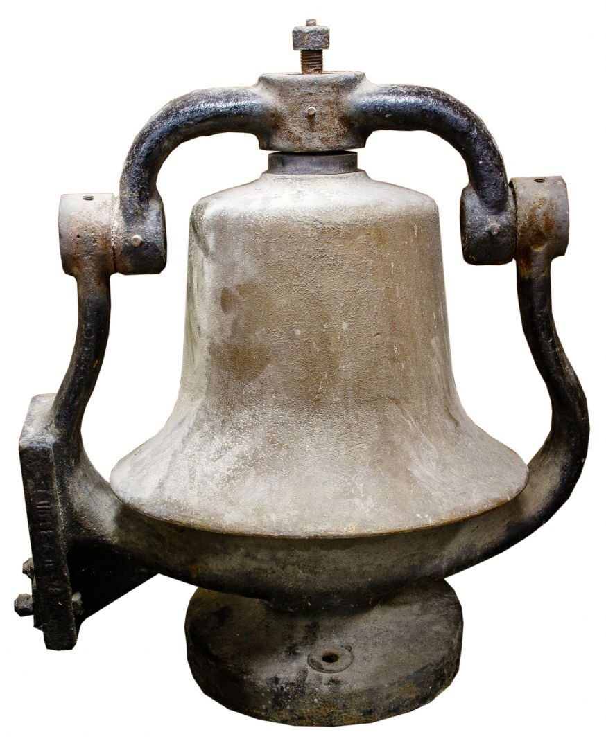 Brass and Cast Iron Steam Locomotive Train Bell (1 of 2)