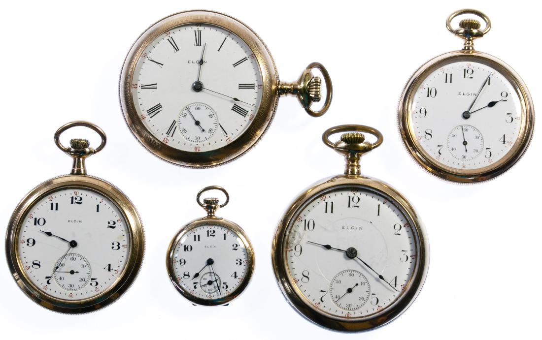 Elgin Gold Filled Open Face Pocket Watch Assortment (1 of 3)