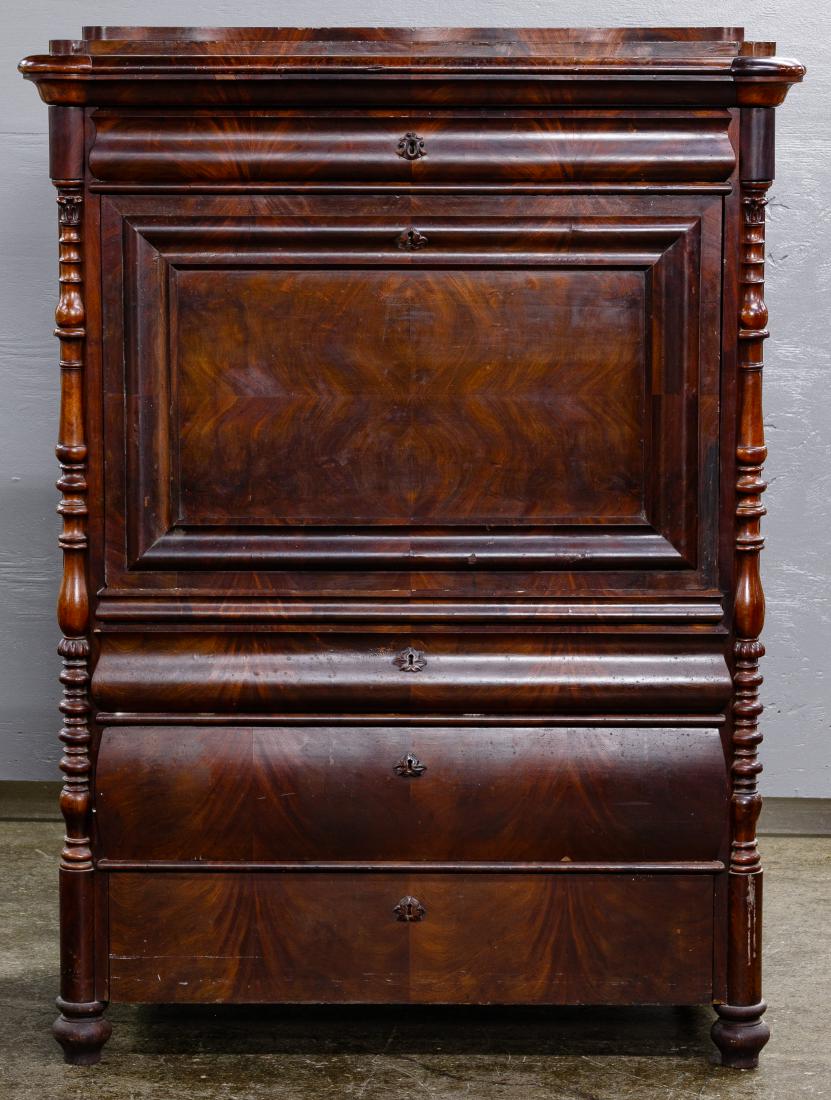 Empire Style Mahogany Drop Front Desk Cabinet (1 of 2)