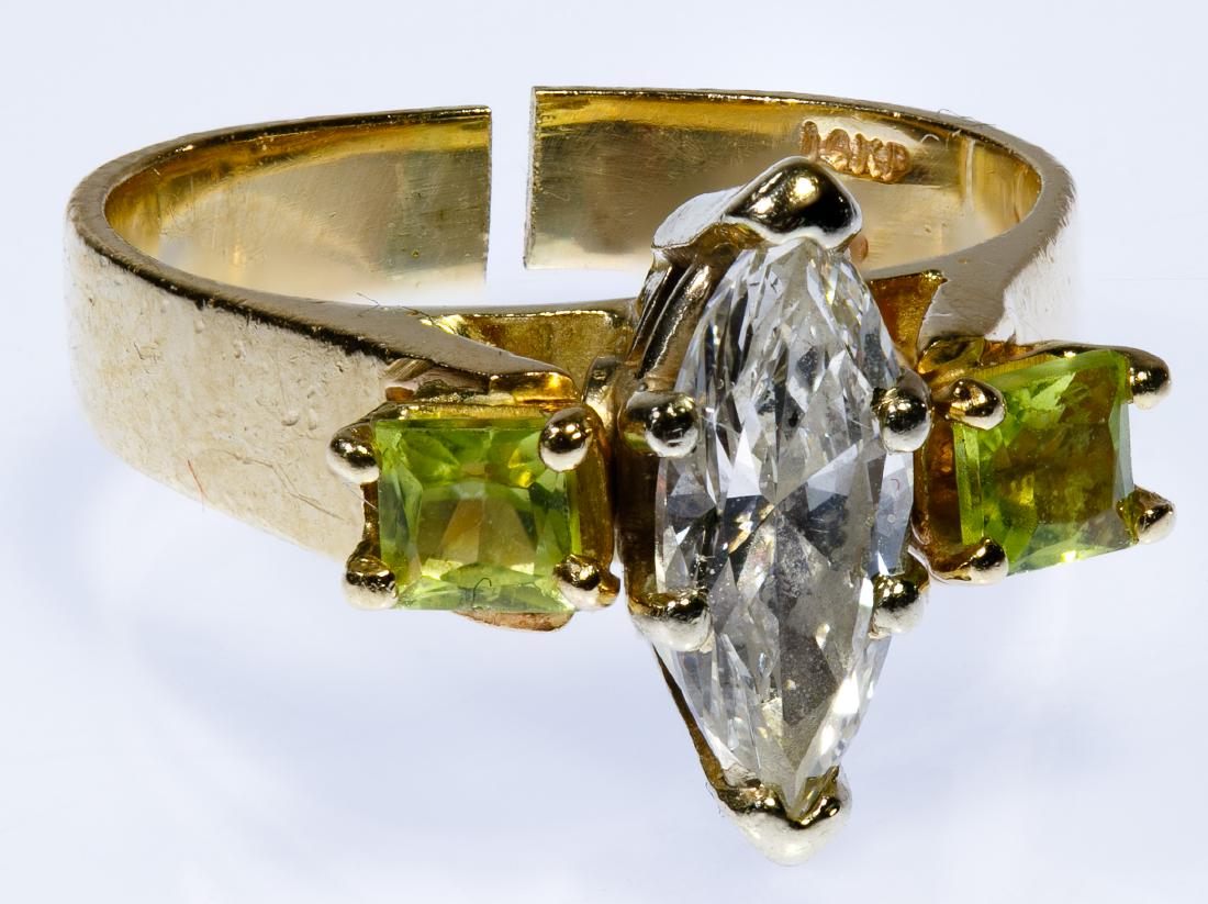14k Gold, Peridot and Diamond Ring (1 of 2)