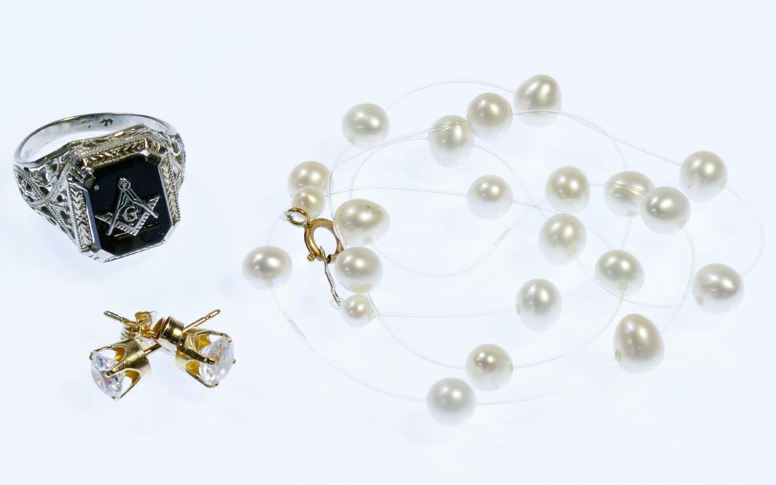 14k White Gold Masonic Ring (1 of 1)