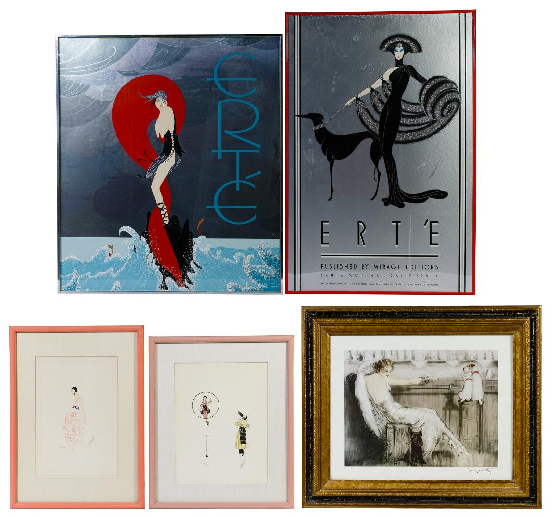 Lithograph and Poster Assortment by Erte and Icart (1 of 4)
