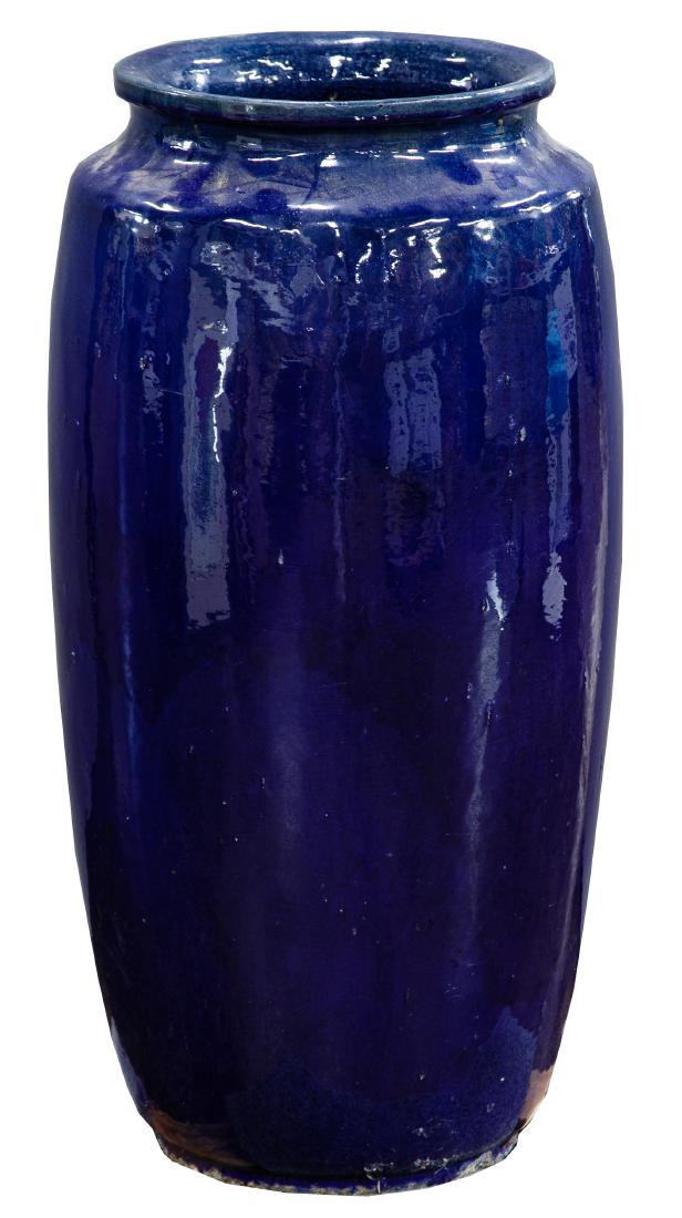 Asian Style Cobalt Blue Floor Vase (1 of 2)