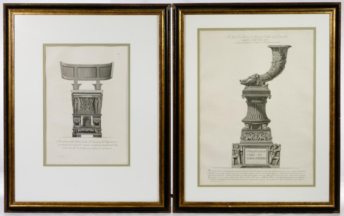 (After) Giovanni Battista Piranesi (Italian, 1720-1778): (After) Giovanni Battista Piranesi (Italian, 1720-1778) Etchings Undated, unsigned; from a portfolio of etchings Height: 22.75 inches, Width: 15.75 inches Frame Size: 29.50 inches by 23.50 inches Cate