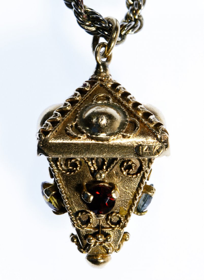 14k Gold and Semi-Precious Gemstone Pendant (1 of 5)