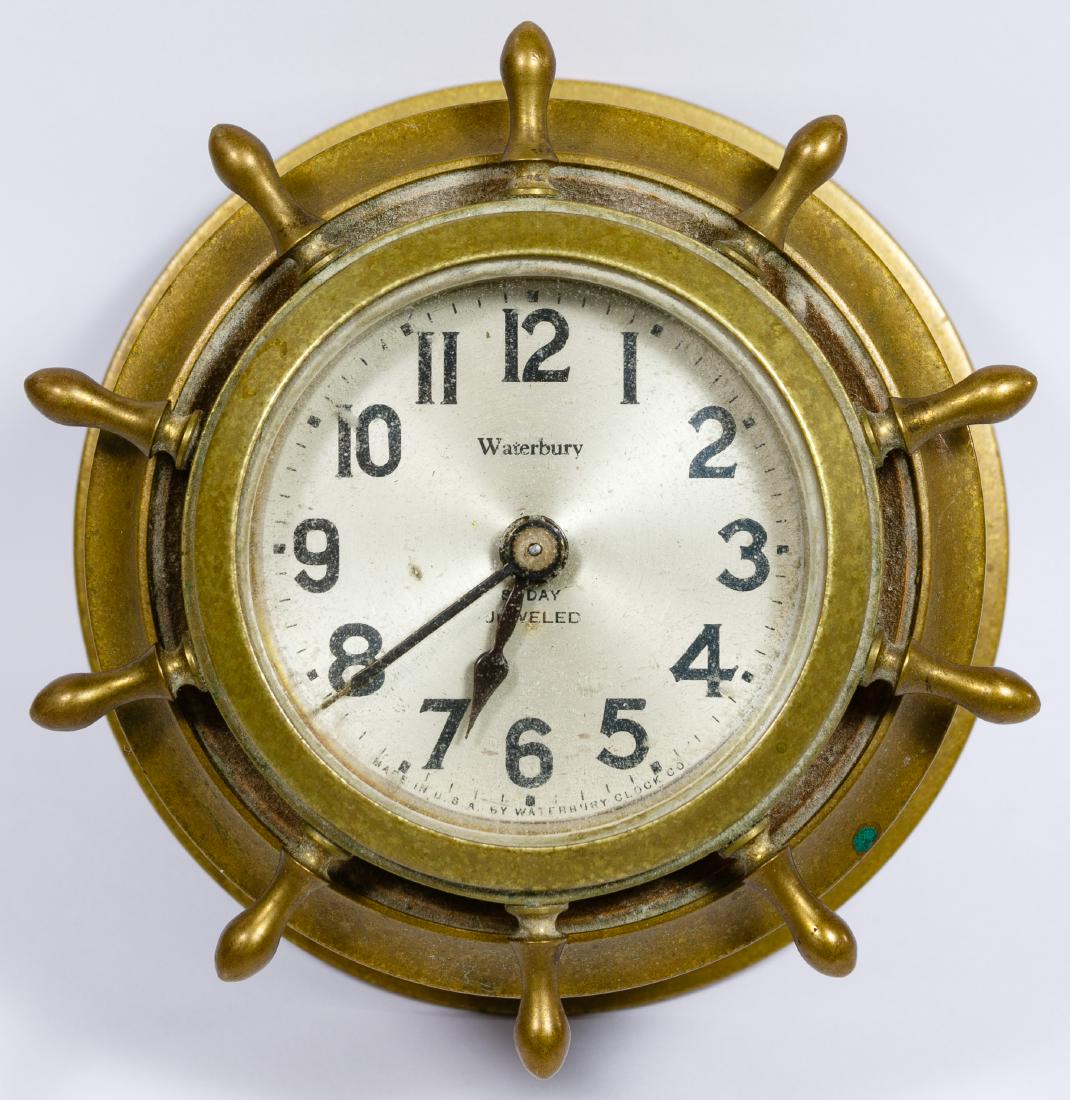 Waterbury Brass Nautical Desk Clock