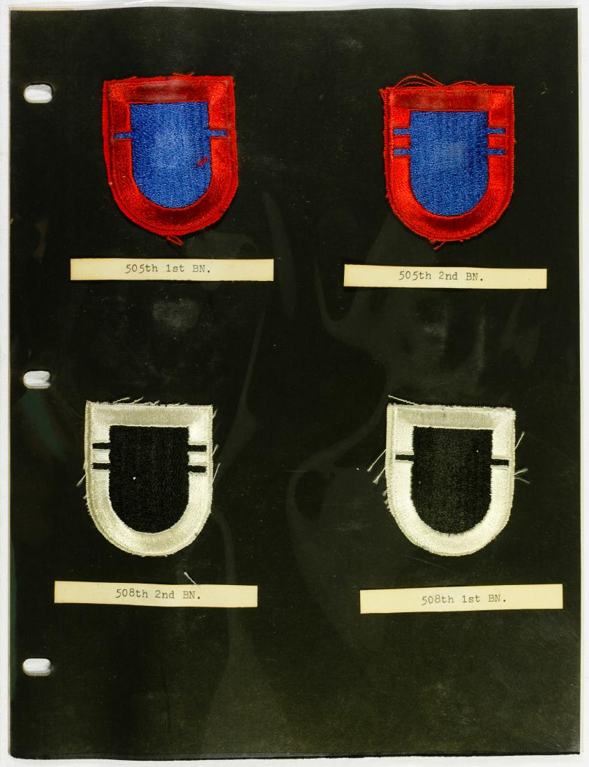 Vietnam Era and Later U.S. Patch Assortment: Vietnam Era and Later U.S. Patch Assortment Including (336) patches with examples from U.S. Paratroopers, Beret Flashes and Special Forces; from the lifetime collection of John J. Landers of Oneida, I